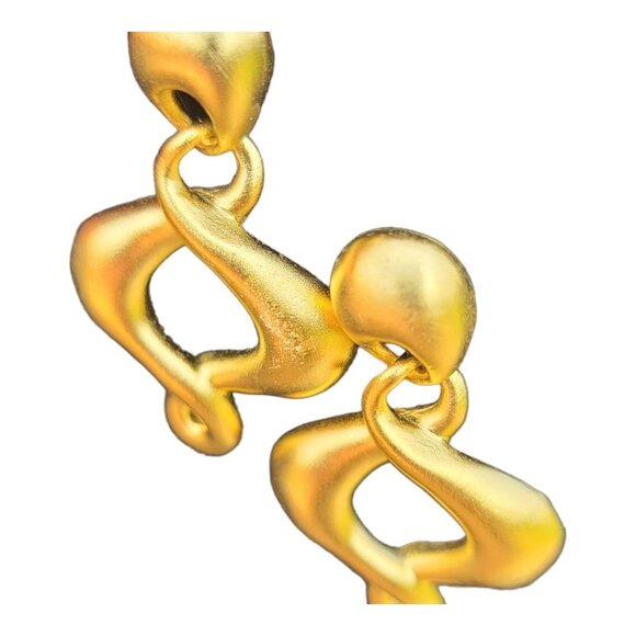 In Vest Ments Gold Toned Figure Eight Post Dangle Earrings - Picture 2 of 4